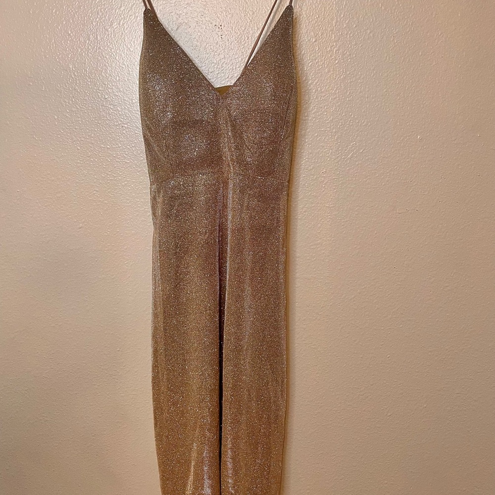 Mindcode Gold Sparkly Mini Dress - Picture 2 of 6